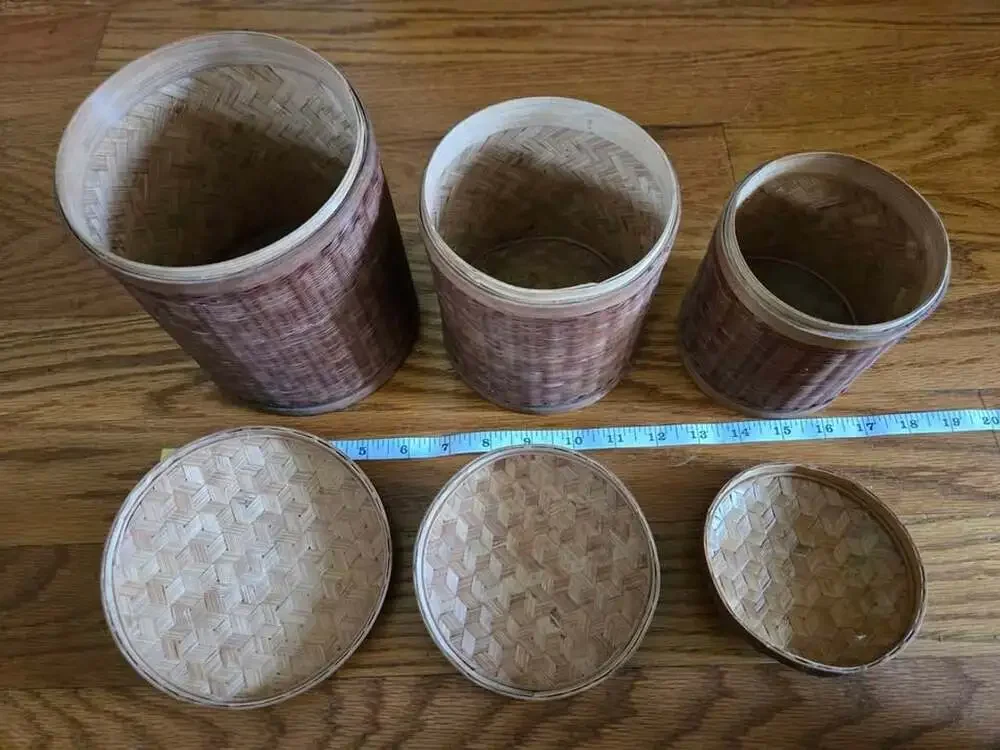 Vintage wicker nesting boxes - set of 3